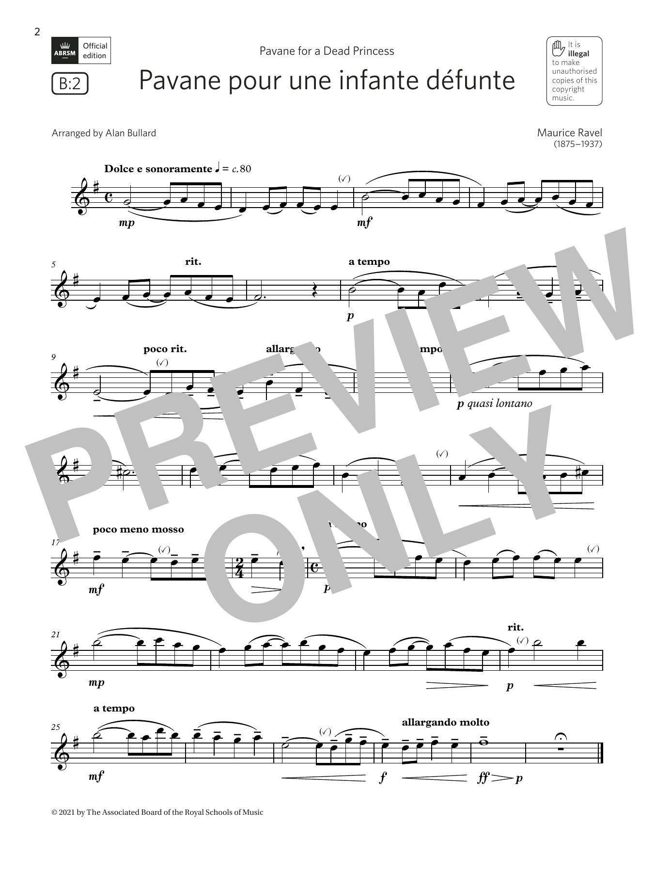 Product gallery: Page 1 of 1 Pavane pour une infante défunte  (Grade 3 List B2 from the ABRSM Saxophone syllabus from 2022), Maurice Ravel