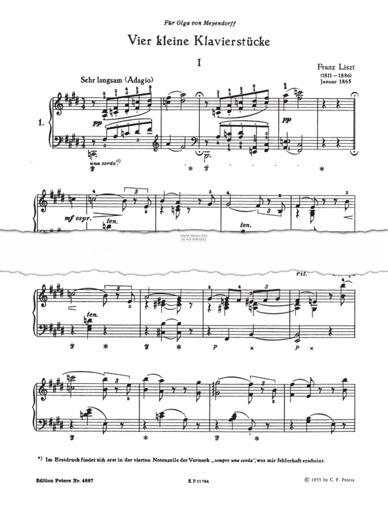 Produktgalerie: Seite 1 von 1 Vier Kleine Klavierstücke, Franz Liszt, Klavier