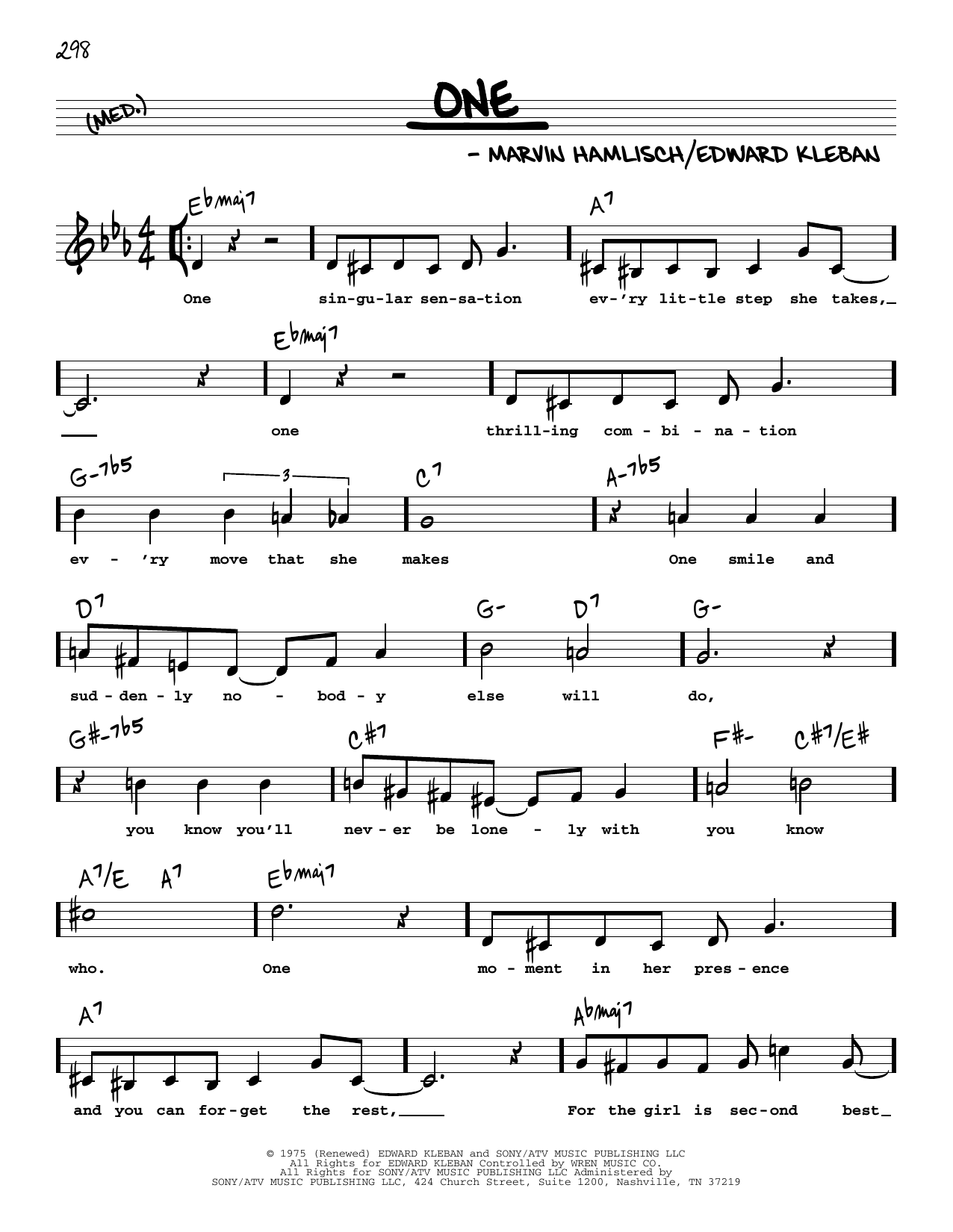 Product picture to: One (High Voice) (from A Chorus Line)