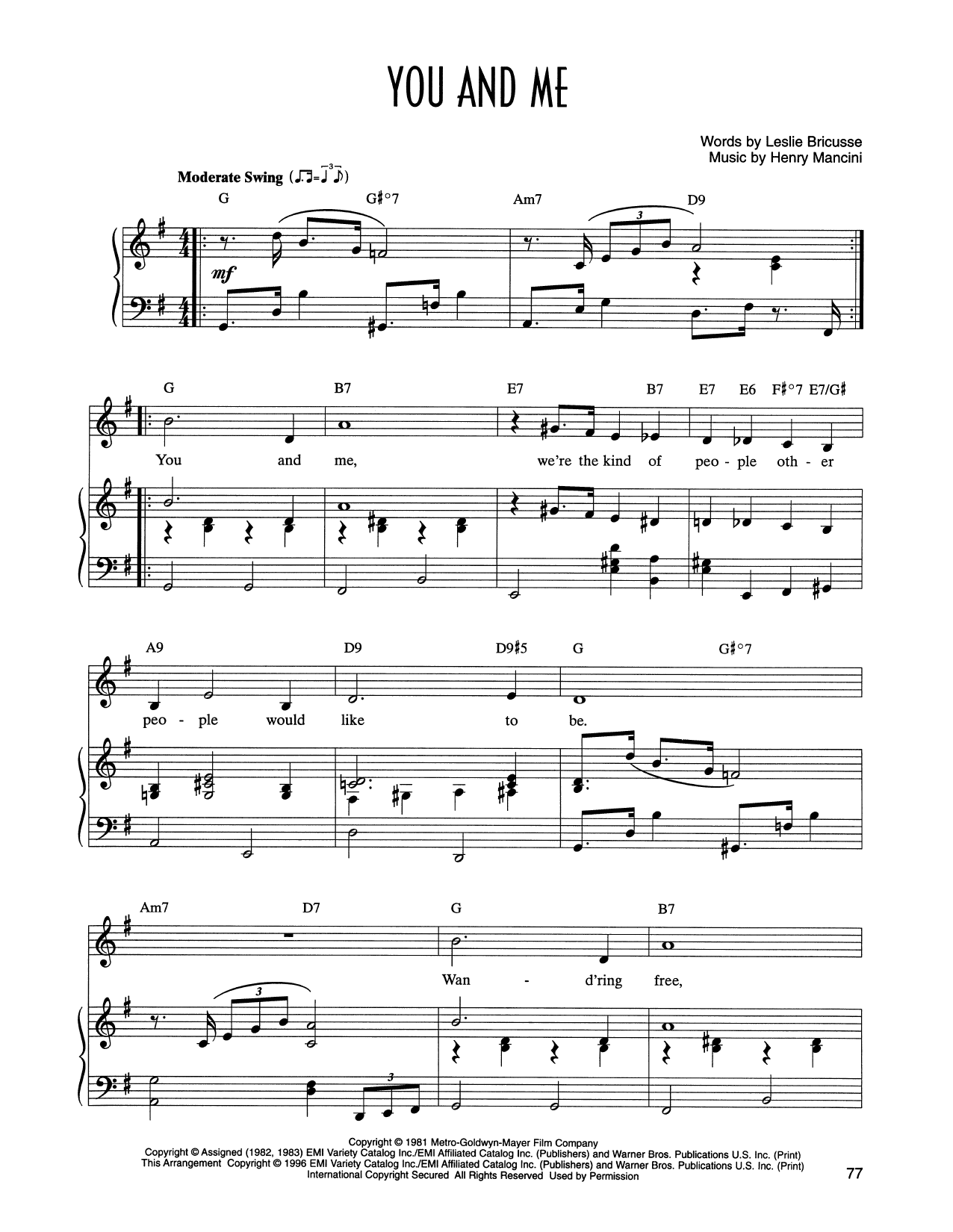 Produktbild zu: You And Me (from Victor/Victoria)