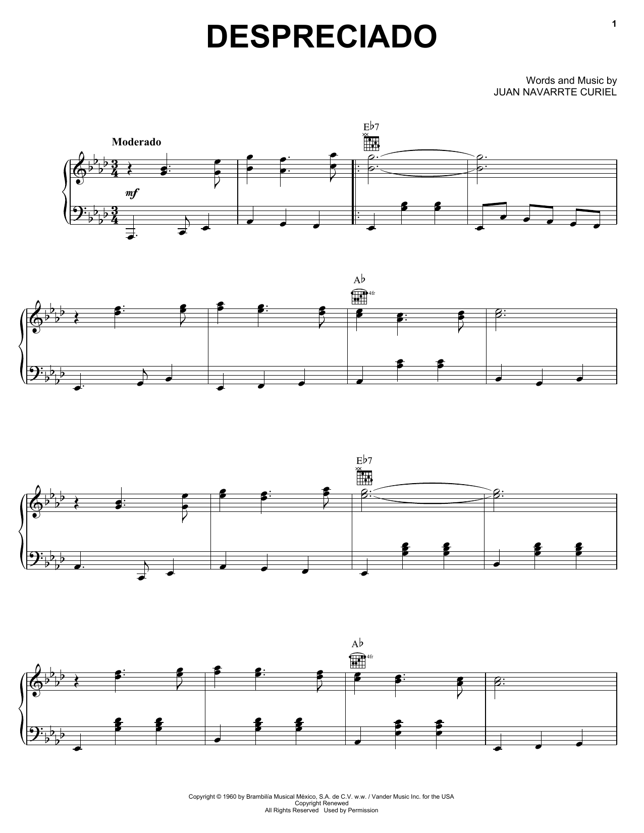 Produktgalerie: Seite 1 von 1 Despreciado, Juan Navarrte Curiel, Gesang, Gitarre, Klavier