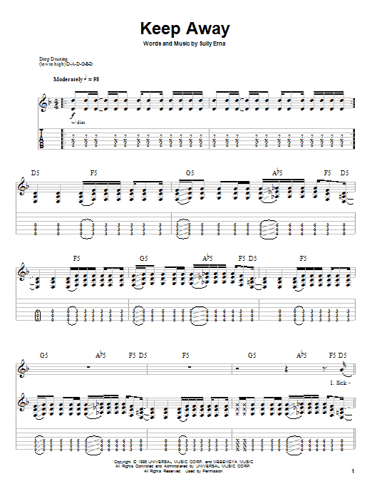 Produktgalerie: Seite 1 von 1 Keep Away, Godsmack, Gitarre