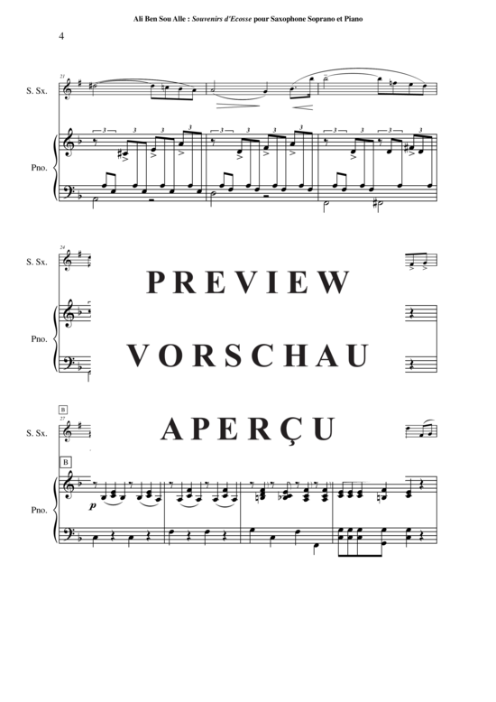 Product gallery: Page 5 of 21 Souvenirs d´Écosse , , (soprano saxophone + piano)