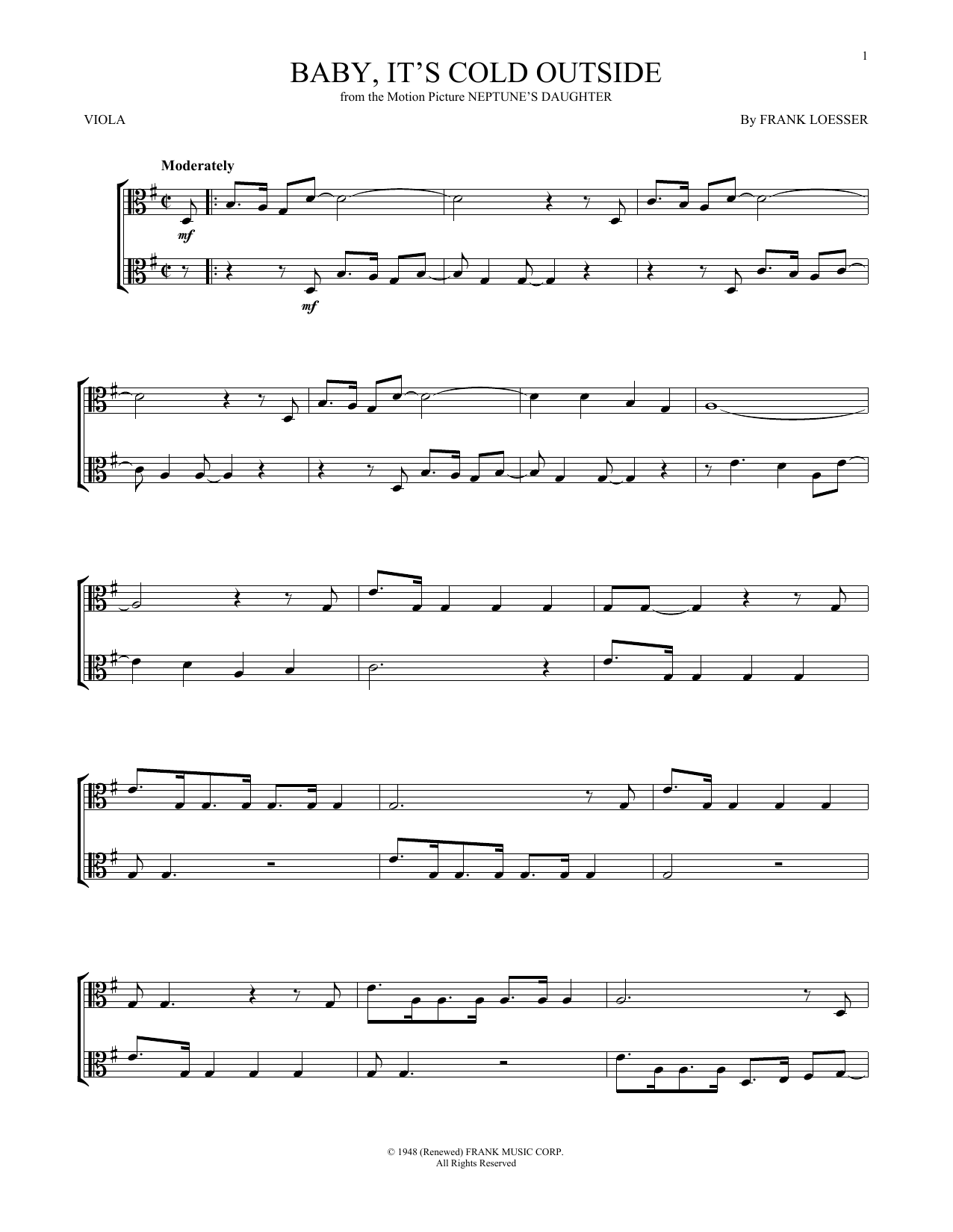 Product gallery: Page 1 of 1 Baby, It's Cold Outside, Frank Loesser