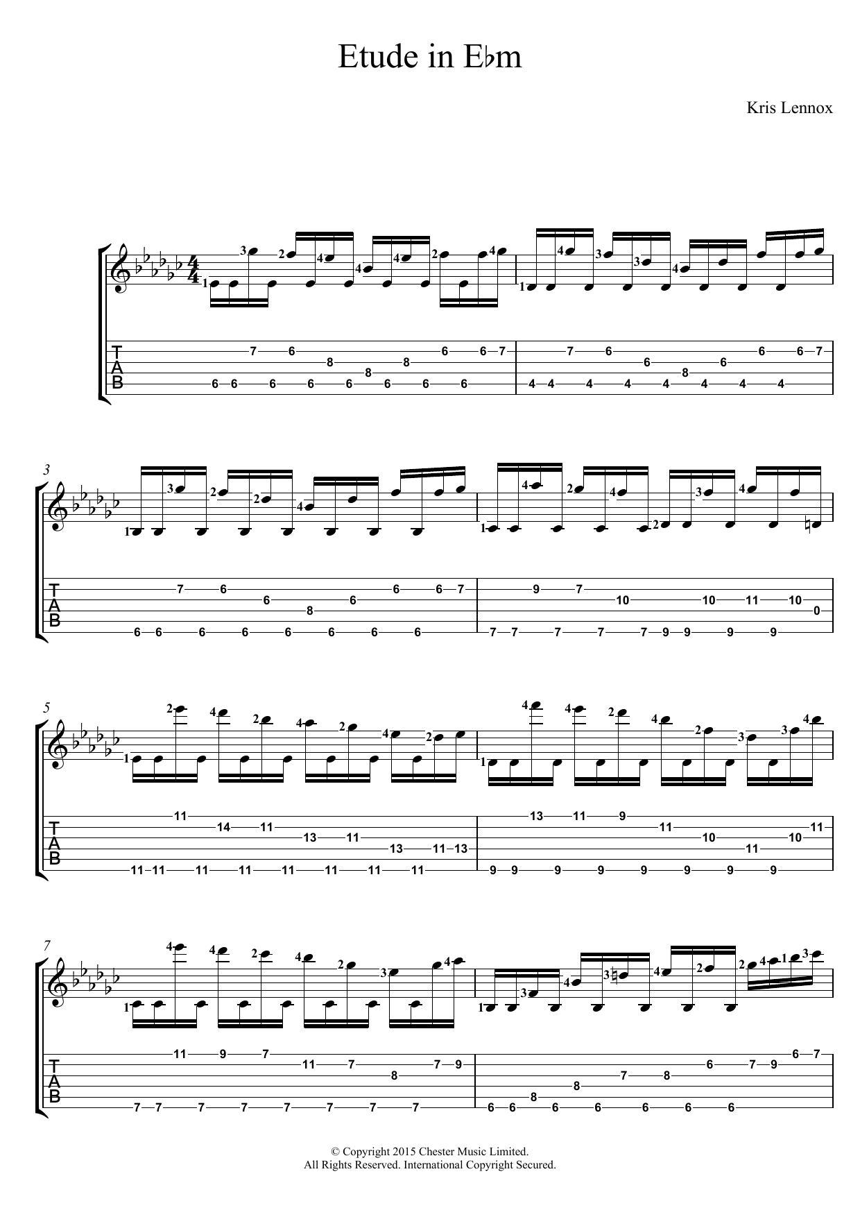 Product picture to: Etude In E flat minor