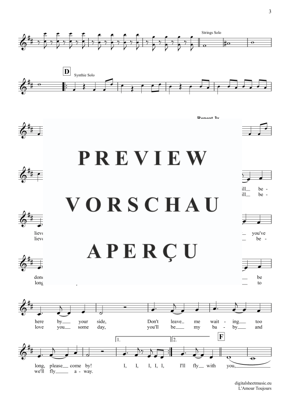 Produktgalerie: Seite 4 von 6 L'Amour Toujours, Gigi D'Agostino, Querflöte