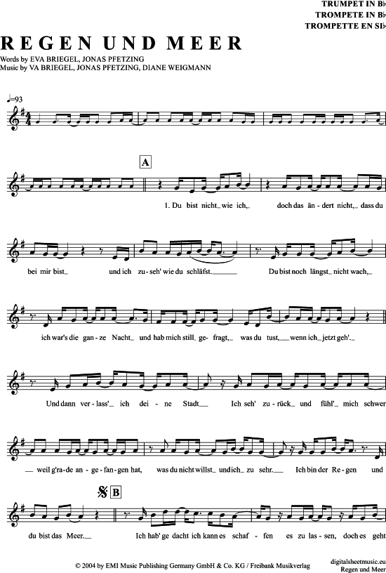 Produktgalerie: Seite 1 von 4 Regen und Meer , Juli, Trompete in B
