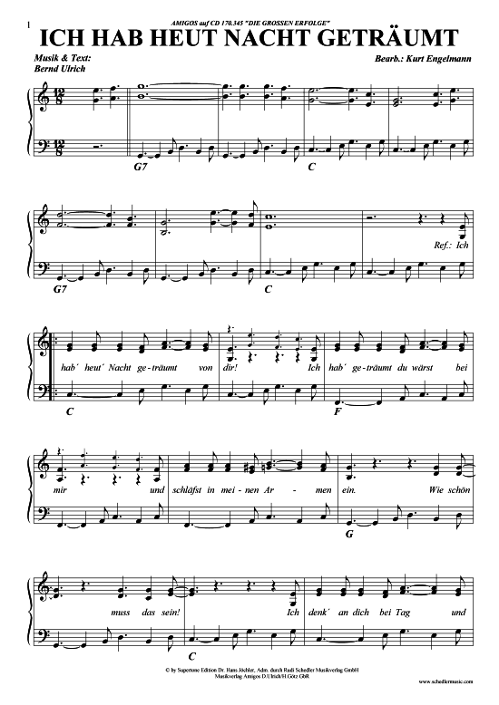 Produktbild zu: Ich hab heut Nacht geträumt Amigos