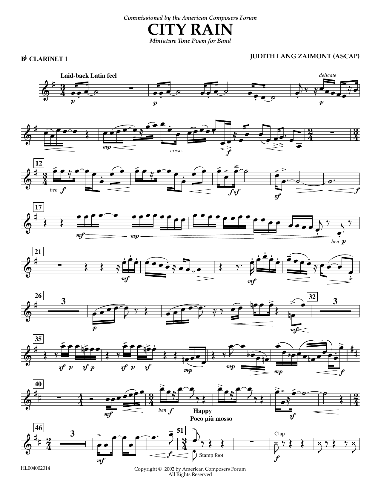 Produktbild zu: City Rain - Bb Clarinet 1