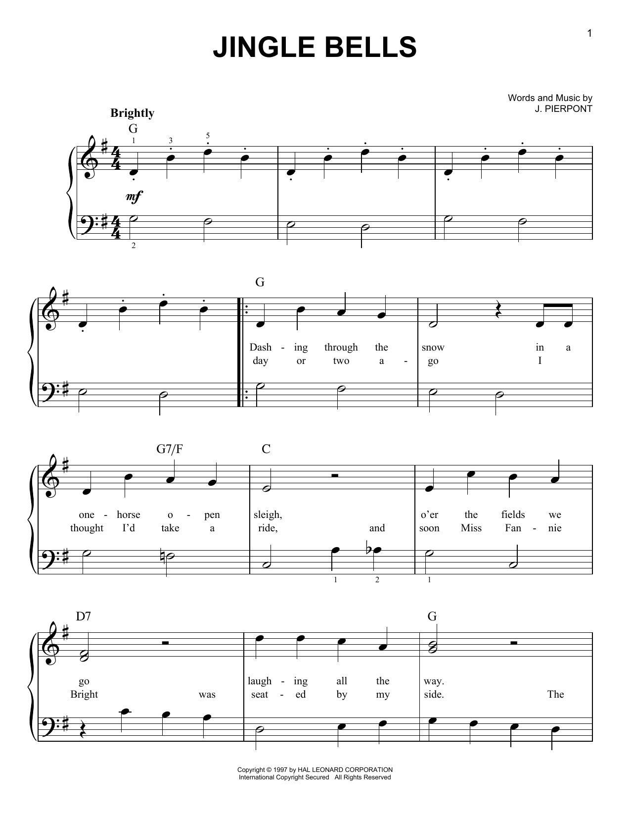 Produktgalerie: Seite 1 von 1 Jingle Bells, J. Pierpont, Klavier