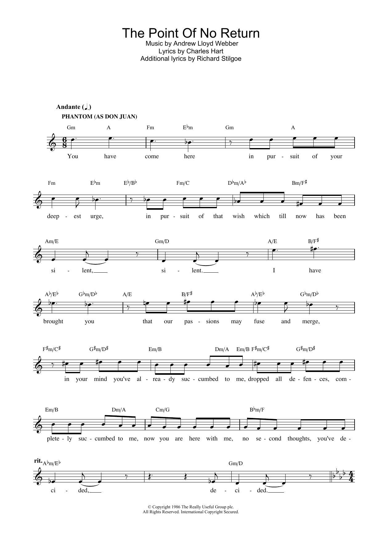 Produktbild zu: The Point Of No Return (from The Phantom Of The Opera)