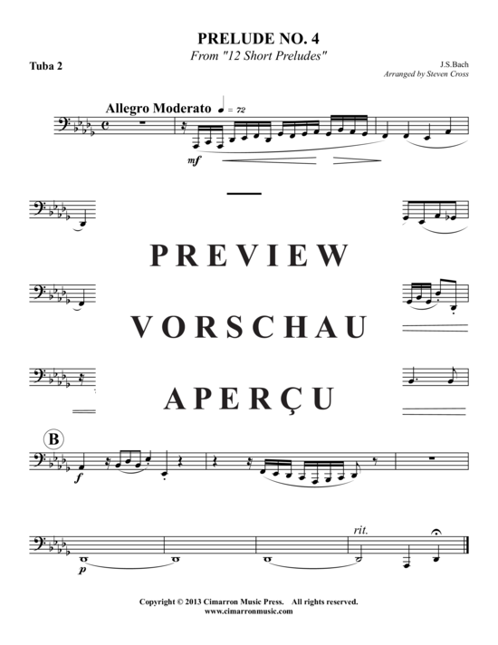 Product gallery: Page 9 of 9 Prelude Nr. 4 , , (2x Baritone, 2x Tuba)