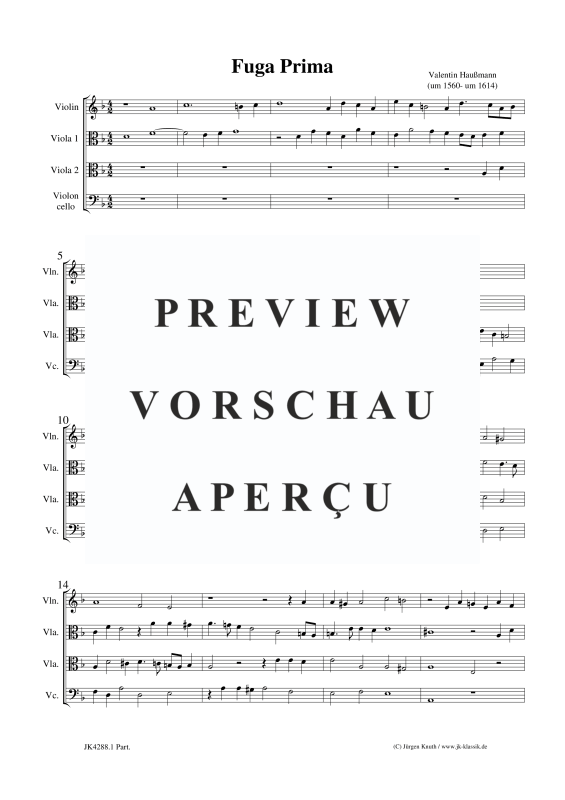 Produktgalerie: Seite 2 von 11 Fuga Prima, , Streicher Ensemble Violine, 2x Viola und Violoncello