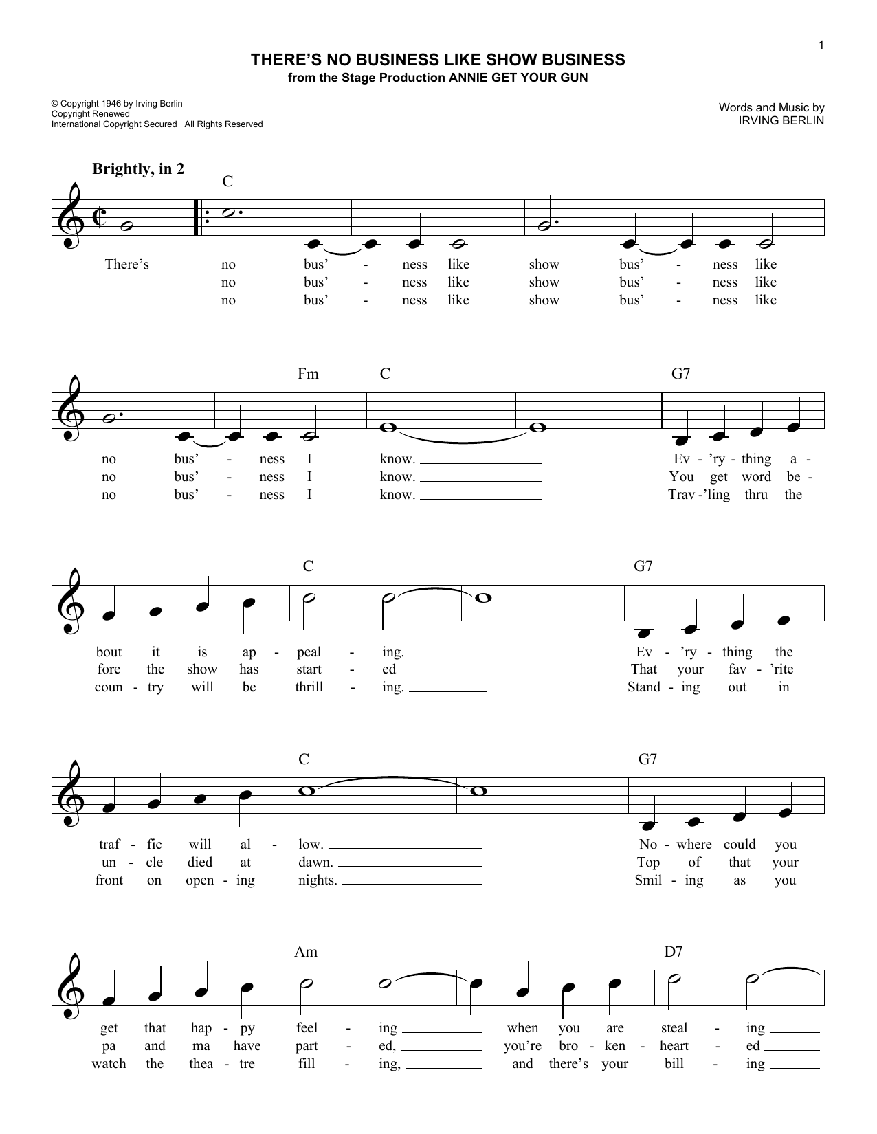 Produktbild zu: There's No Business Like Show Business (from Annie Get Your Gun)