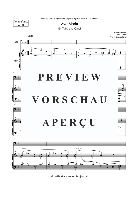 Produktgalerie: Seite 2 von 10 Ave Maria, , Tuba und Orgel