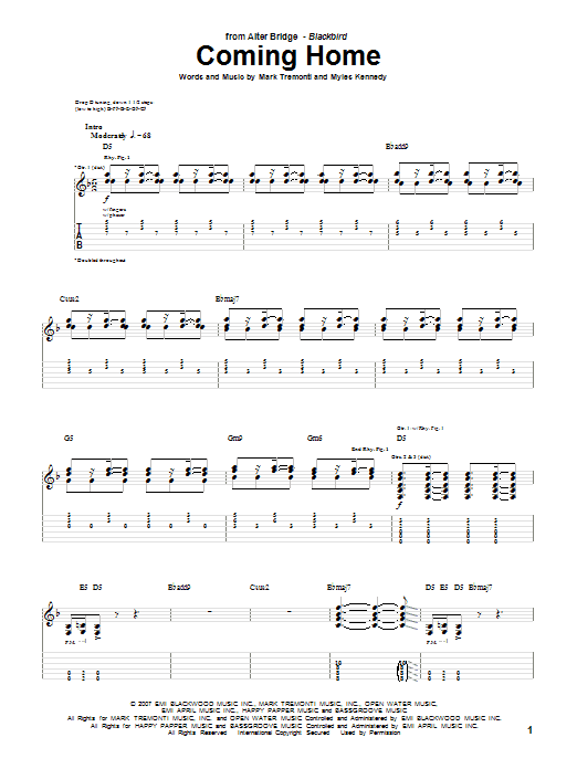 Produktgalerie: Seite 1 von 1 Coming Home, Alter Bridge, Gitarre
