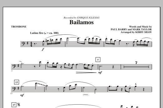 Product gallery: Page 1 of 1 Bailamos - Trombone, Kirby Shaw