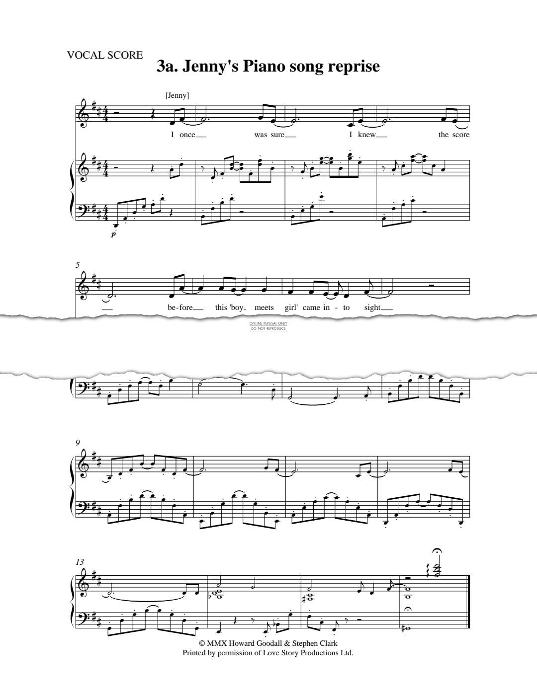 Product picture to: Jenny's Piano Song (Reprise) (from Love Story)