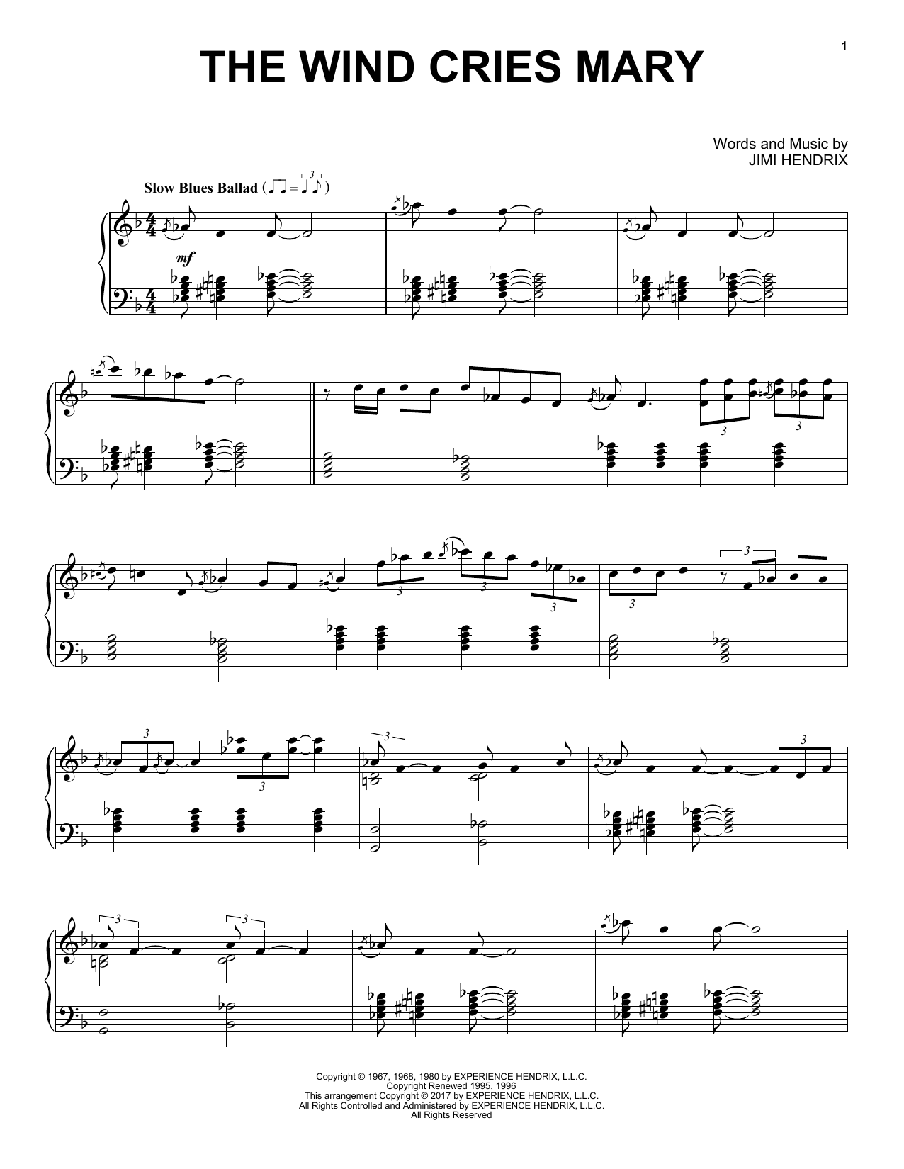 Product gallery: Page 1 of 1 The Wind Cries Mary [Jazz version], Jimi Hendrix
