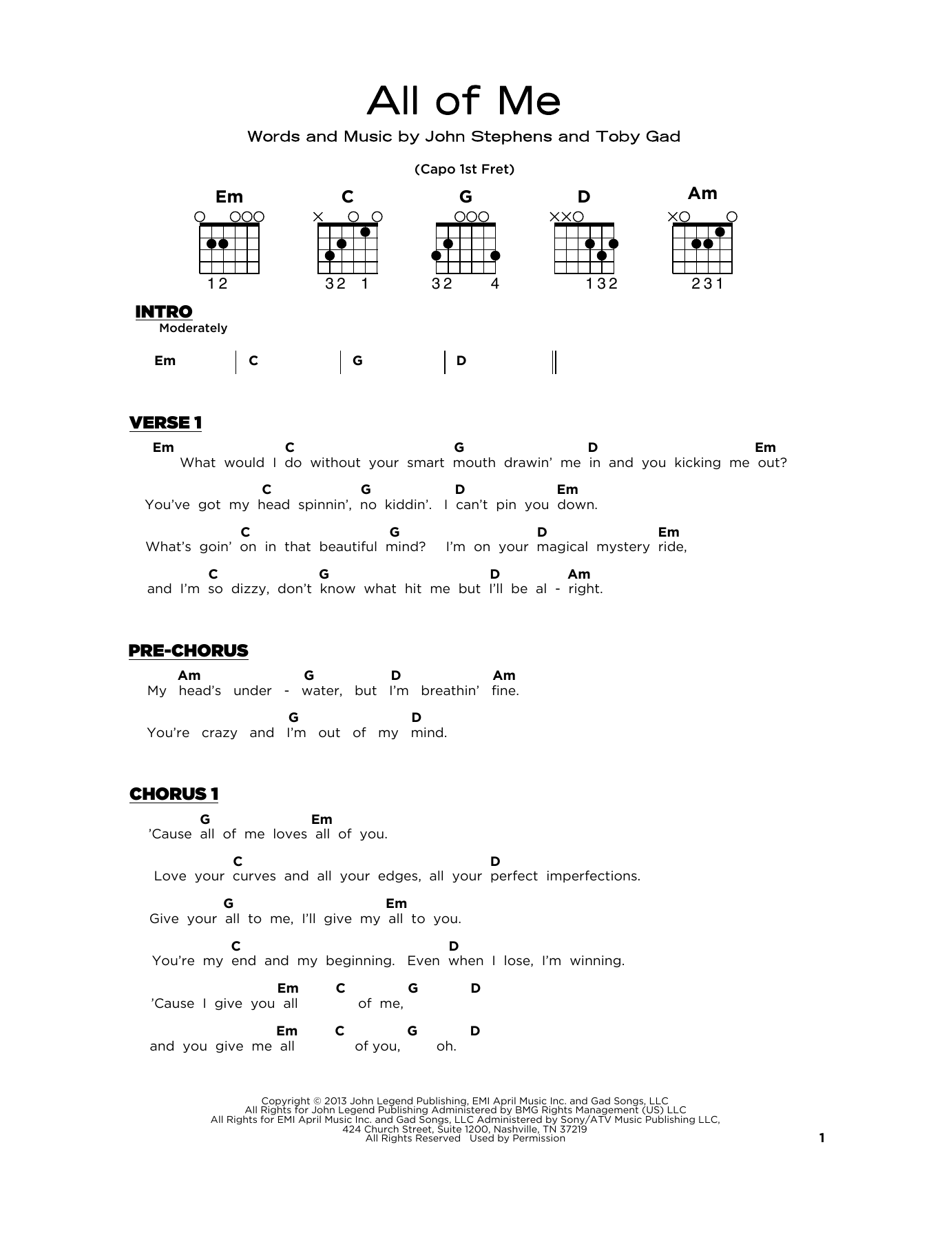Product gallery: Page 1 of 1 All Of Me, John Legend
