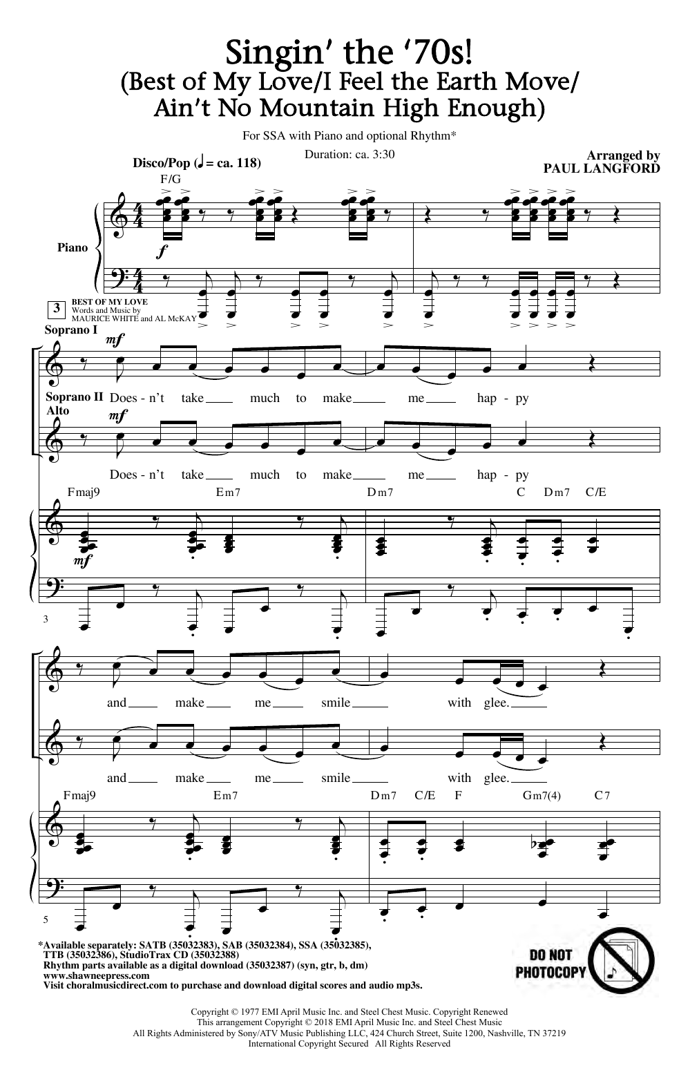 Product gallery: Page 1 of 1 Singin' The 70's (arr. Paul Langford), Paul Langford