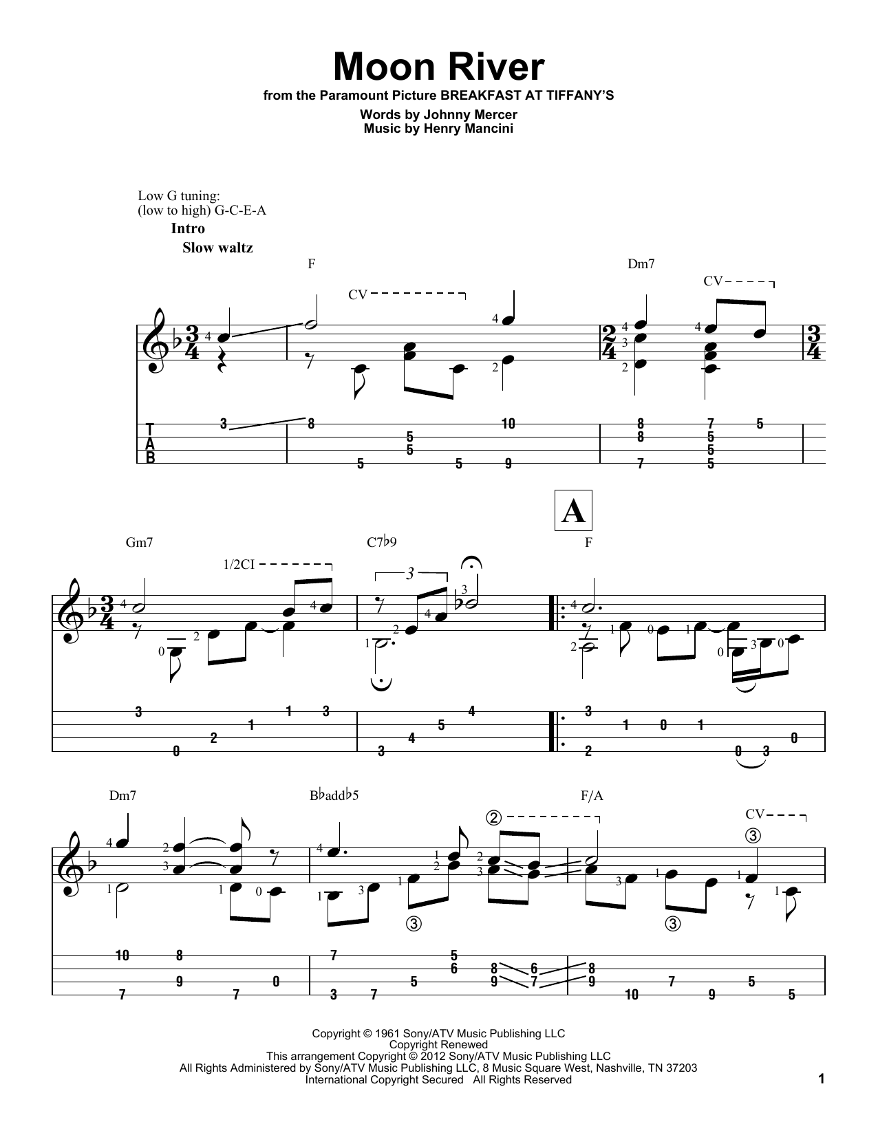 Product gallery: Page 1 of 1 Moon River, Henry Mancini
