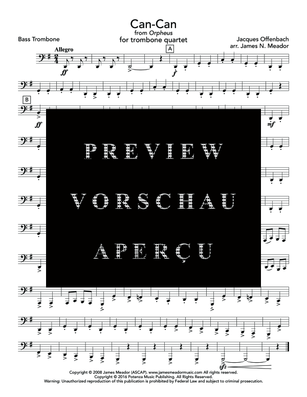 Product gallery: Page 10 of 11 Can-Can, , (Trombone quartet)