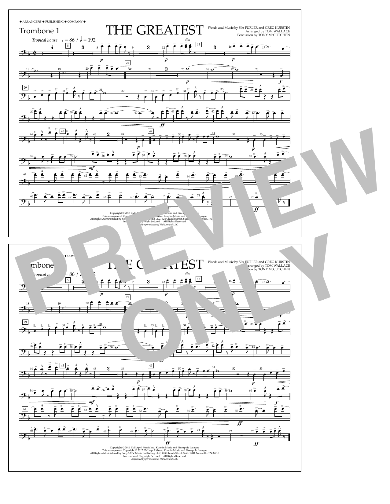 Product picture to: The Greatest - Trombone 1