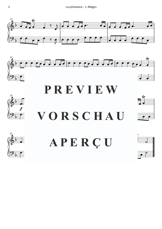 Produktgalerie: Seite 5 von 5 La primavera - 1. Allegro - versione semplificata, , Klavier Solo
