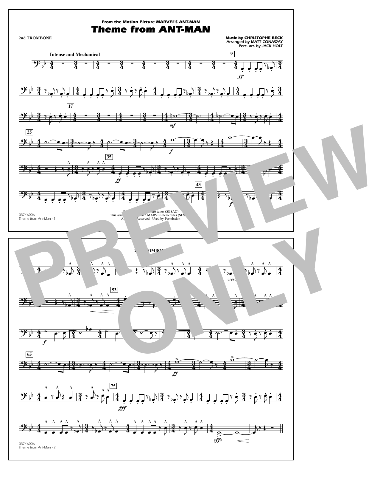Product picture to: Theme from Ant-Man (Arr. Matt Conaway) - 2nd Trombone