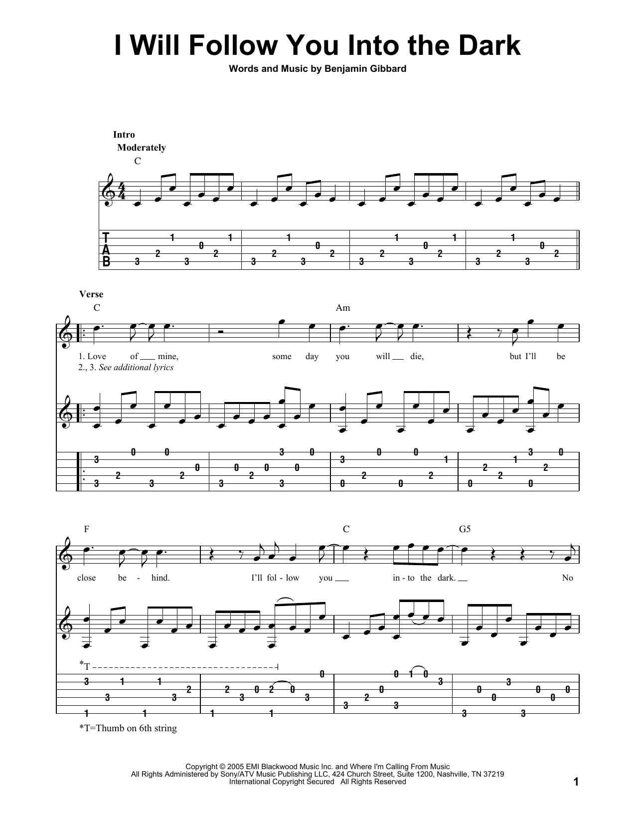 Produktgalerie: Seite 1 von 1 I Will Follow You Into The Dark, Death Cab For Cutie, Gitarre