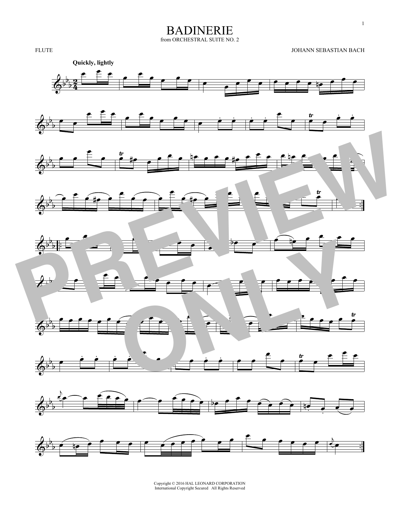 Product gallery: Page 1 of 1 Badinerie (Suite No. 2), Johann Sebastian Bach