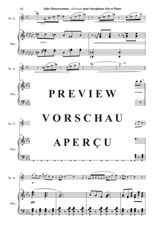 Product gallery: Page 11 of 20 Sérénade, Opus 33 , , (alto saxophone + piano)