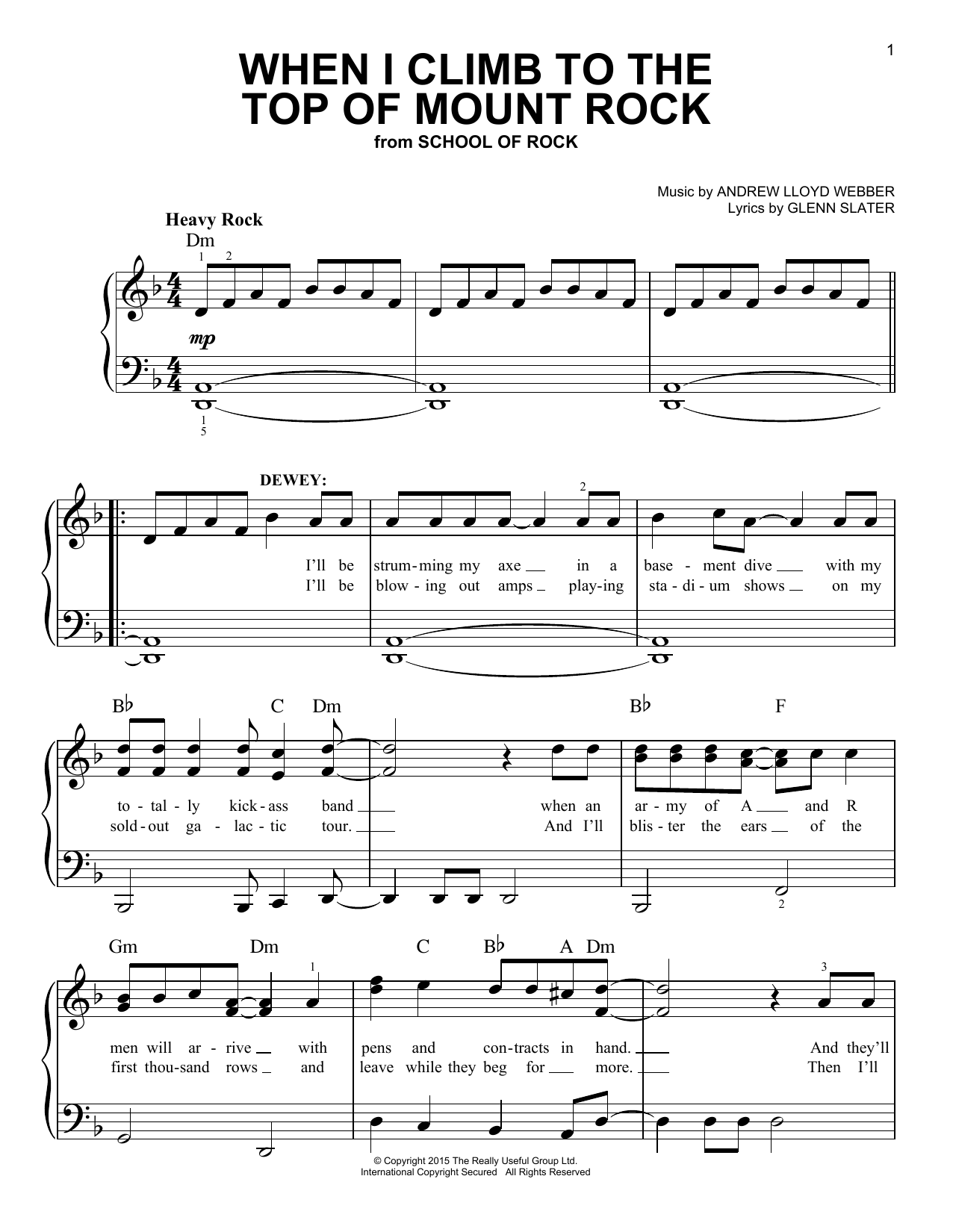 Produktbild zu: When I Climb To The Top Of Mount Rock (from School of Rock: The Musical)