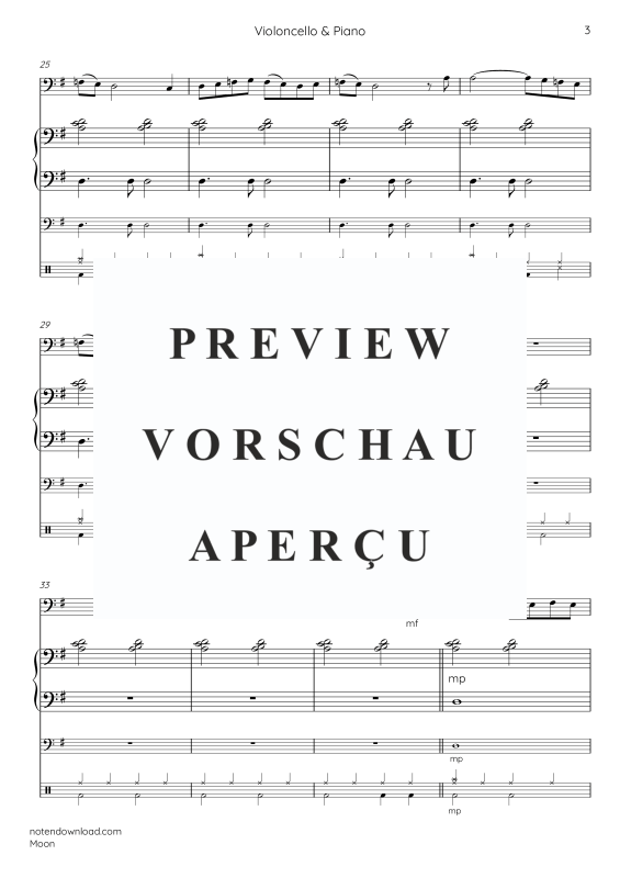Produktgalerie: Seite 8 von 11 Moon, , Violoncello und Klavier - E-Bass und Drum Set optional