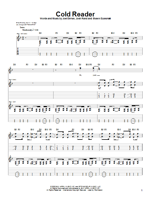 Produktgalerie: Seite 1 von 1 Cold Reader, Stone Sour, Gitarre