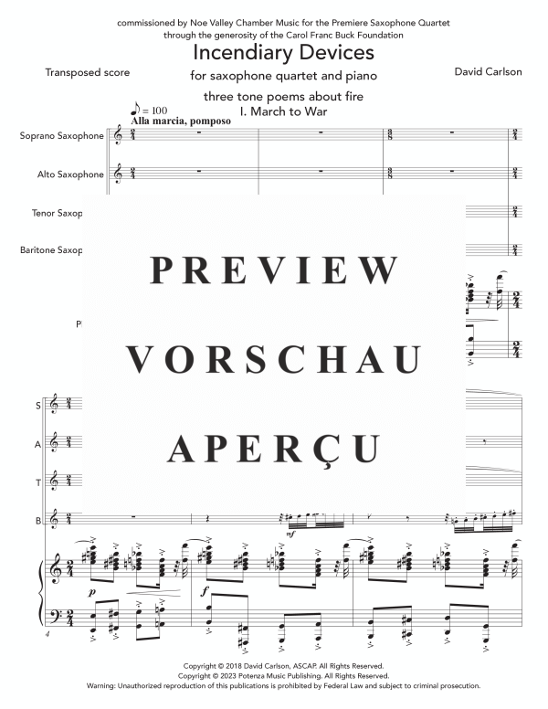 gallery: Incendiary Devices, , (Saxophon Quartett und Klavier)