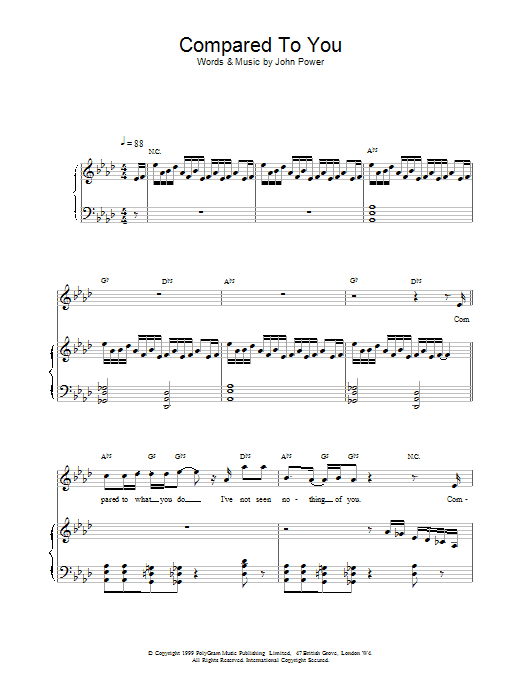Produktgalerie: Seite 1 von 1 Compared To You, Cast, Gesang, Gitarre, Klavier