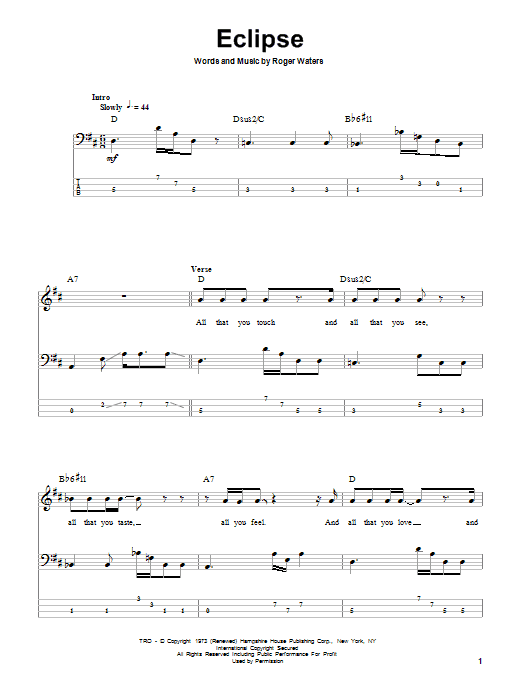 Produktgalerie: Seite 1 von 1 Eclipse, Pink Floyd, E-Bass