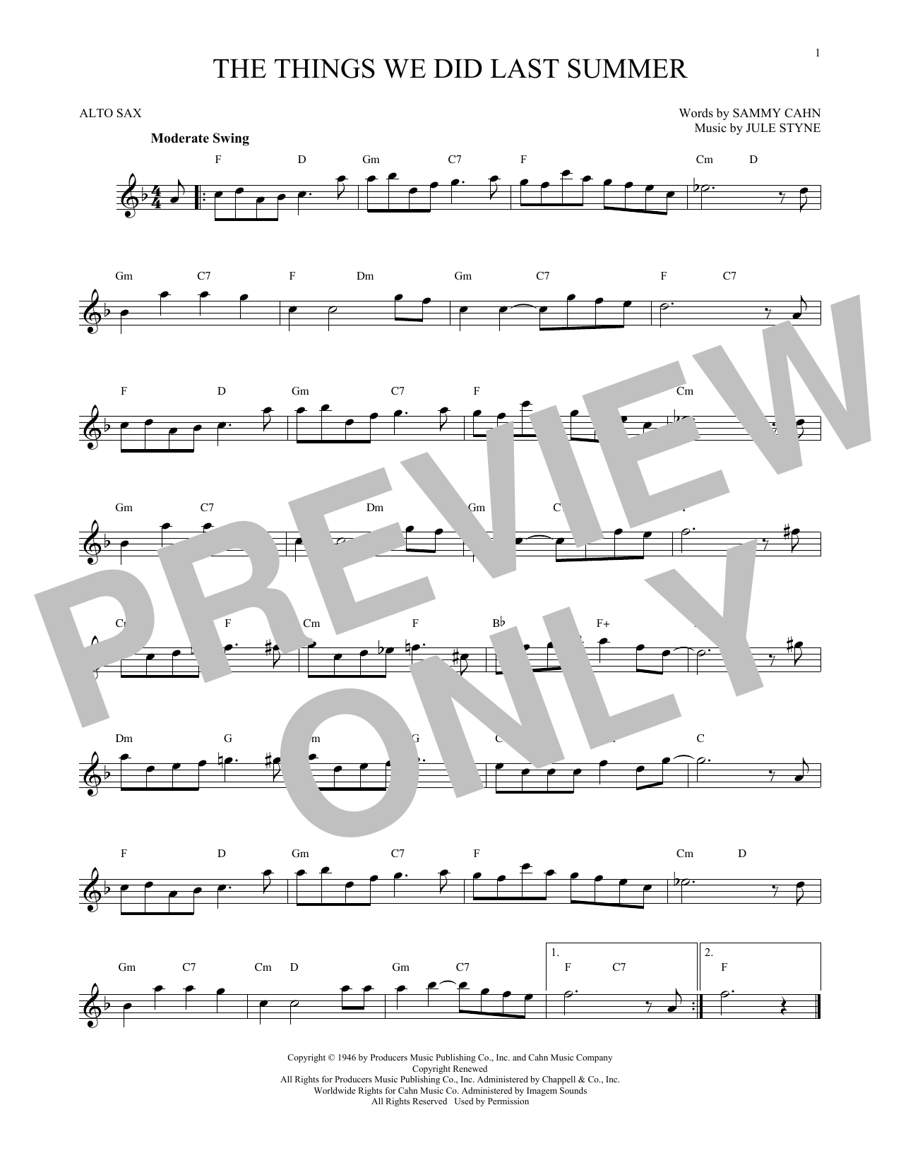 Product gallery: Page 1 of 1 The Things We Did Last Summer, Jule Styne