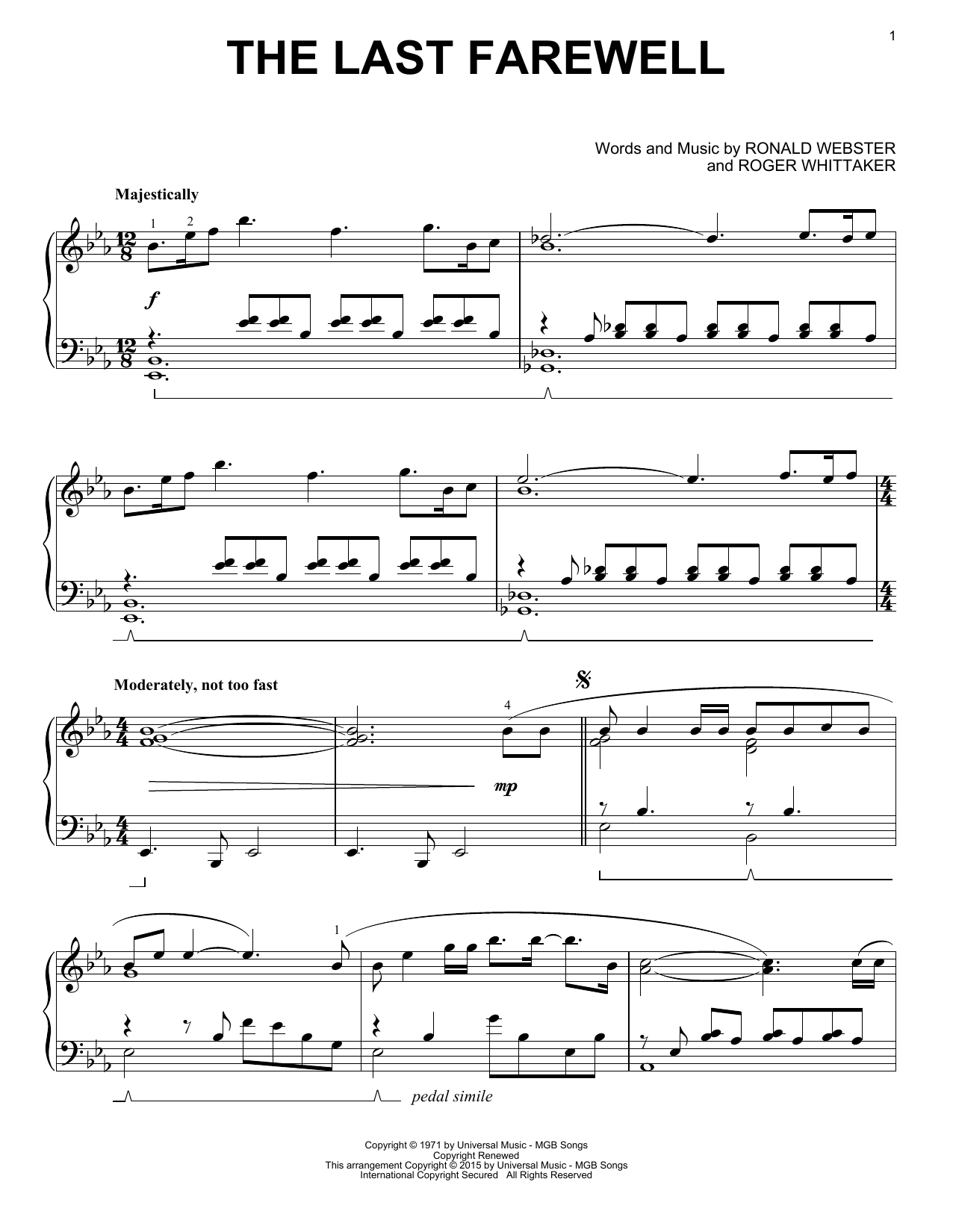 Product gallery: Page 1 of 1 The Last Farewell, Roger Whittaker
