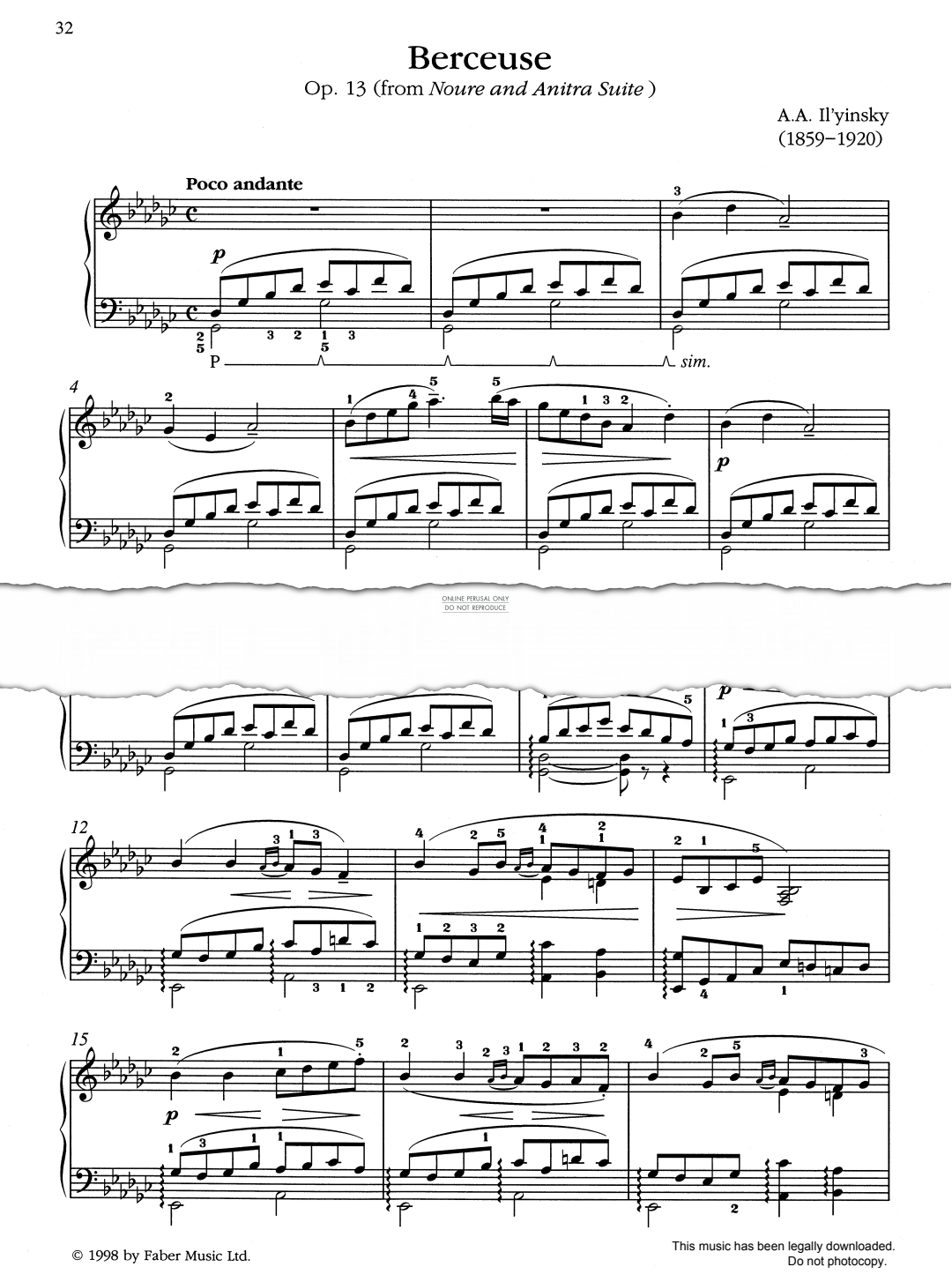 Produktbild zu: Berceuse Op. 13