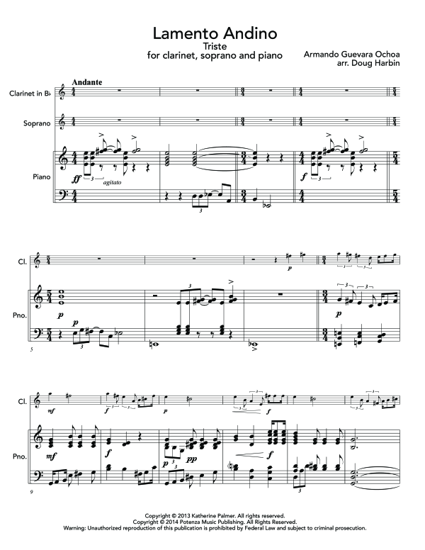 Produktgalerie: Seite 1 von 11 Lamento Andino, , (Trio Sopran, Klarinette und Klavier)