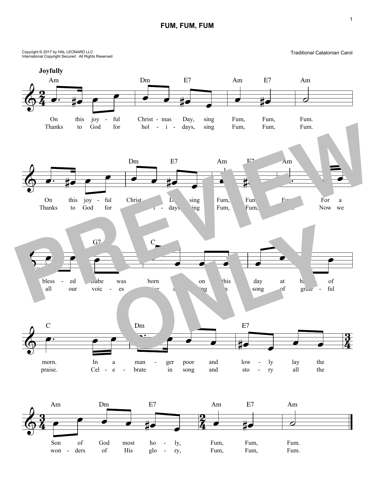Product gallery: Page 1 of 1 Fum, Fum, Fum, Traditional Catalonian Carol