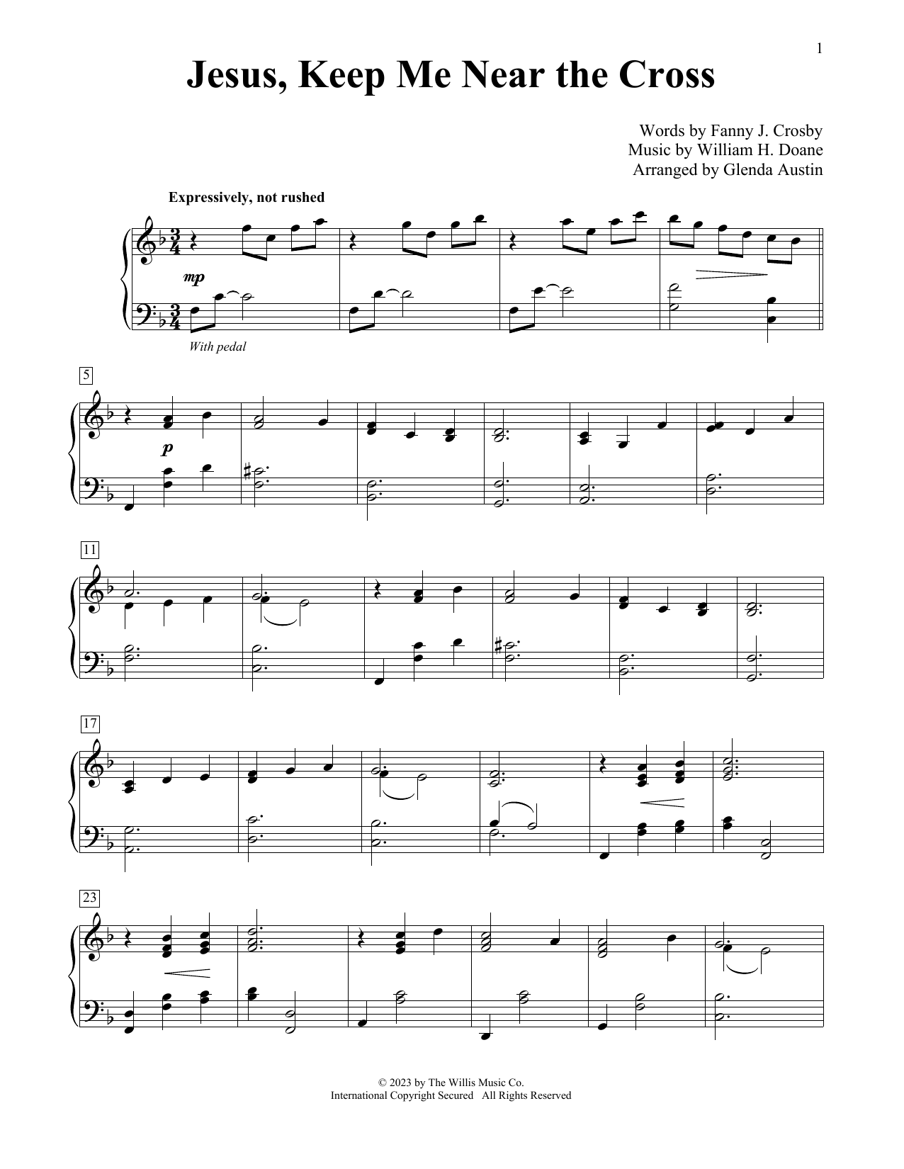 Product picture to: Jesus, Keep Me Near The Cross (arr. Glenda Austin)