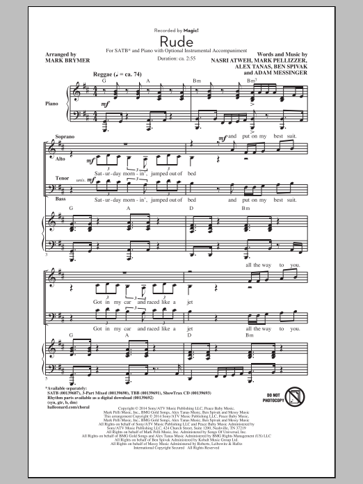 Product picture to: Rude (arr. Mark Brymer)