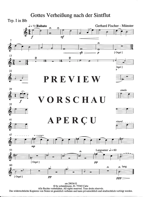 Product gallery: Page 2 of 3 Gottes Verheissung nach der Sindflut , , (Trumpet 1 - single part)