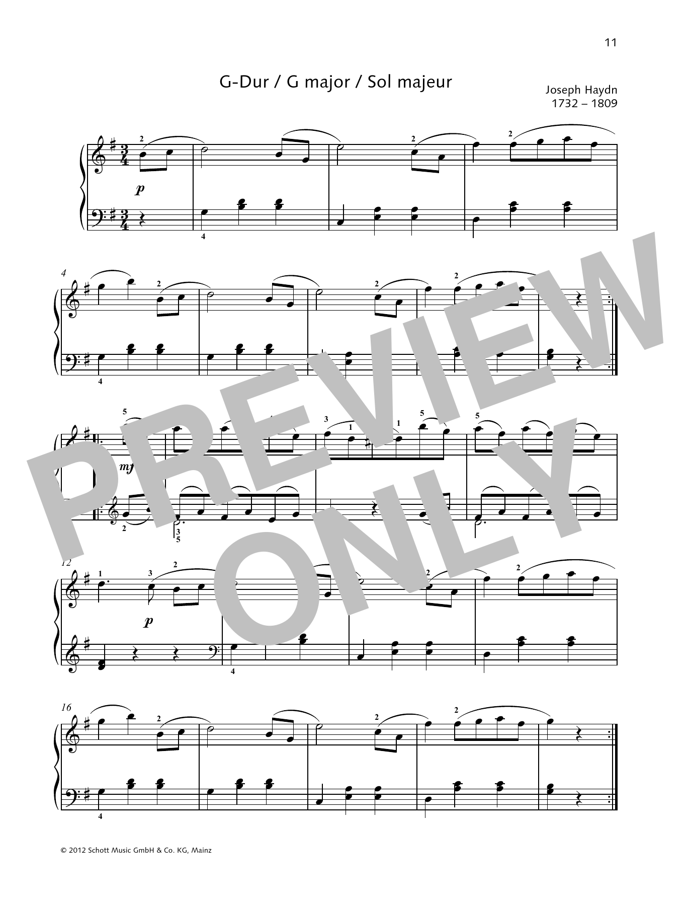 Product gallery: Page 1 of 1 German Dance G major, Joseph Haydn