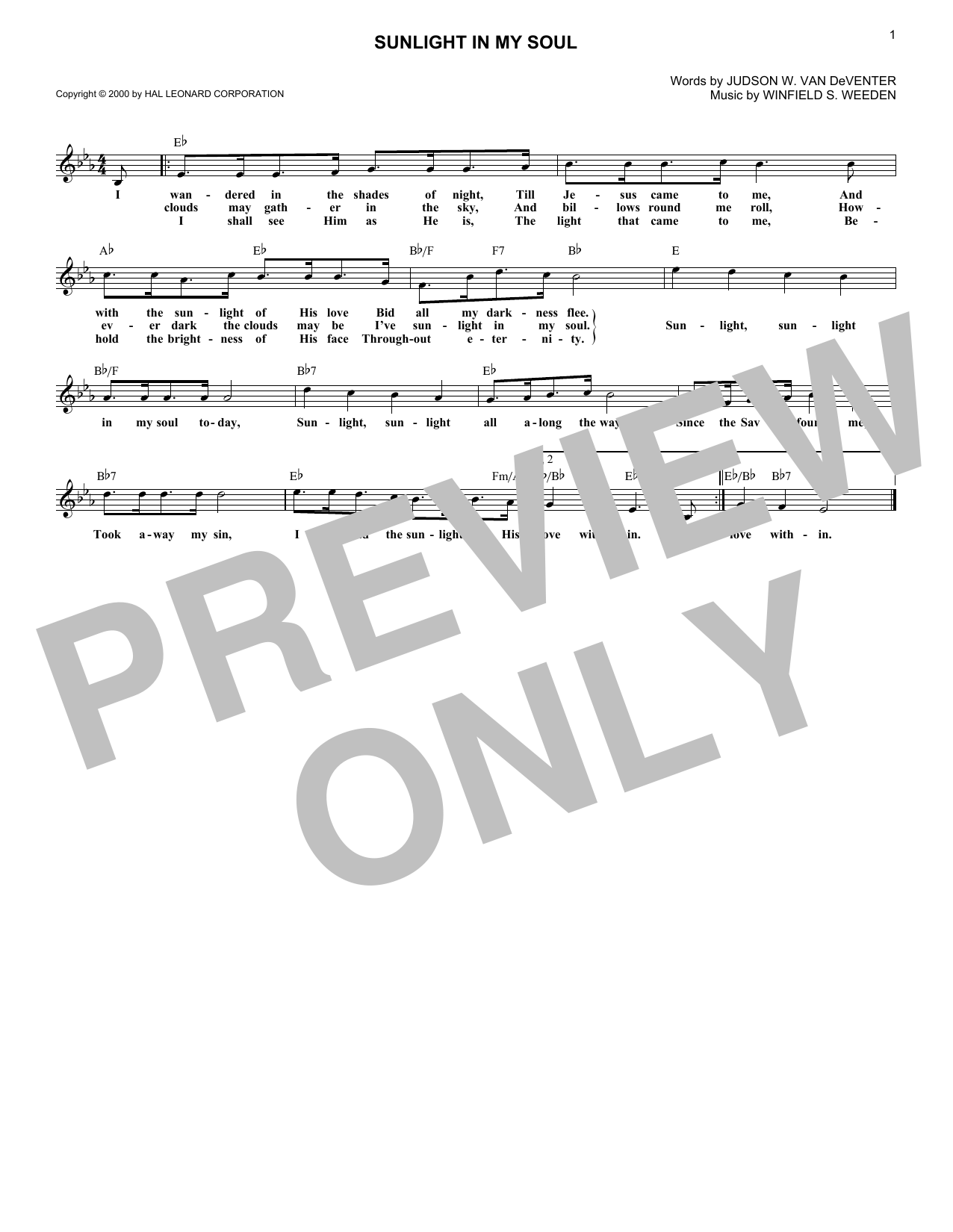 Product gallery: Page 1 of 1 Sunlight In My Soul, Judson W. Van DeVenter