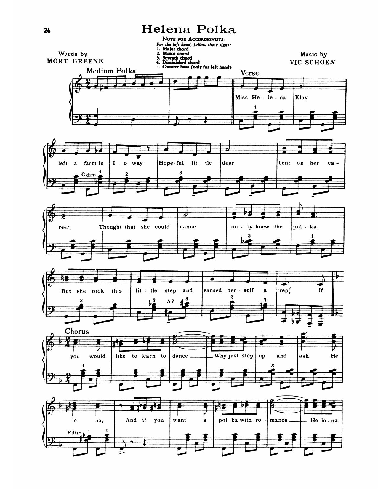 Produktgalerie: Seite 1 von 1 Helena Polka, Lawrence Welk, Klavier